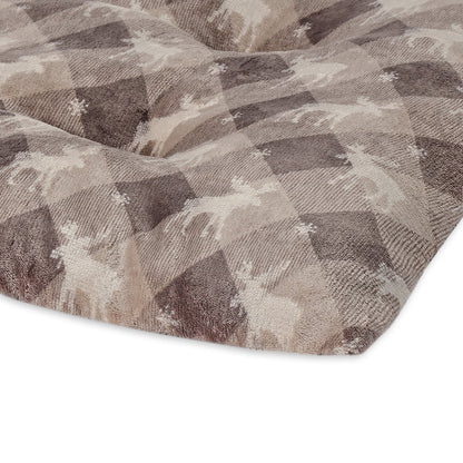 Medium Pillow Dog Bed, Brown Chic Cabin Moose, 27" X 36"