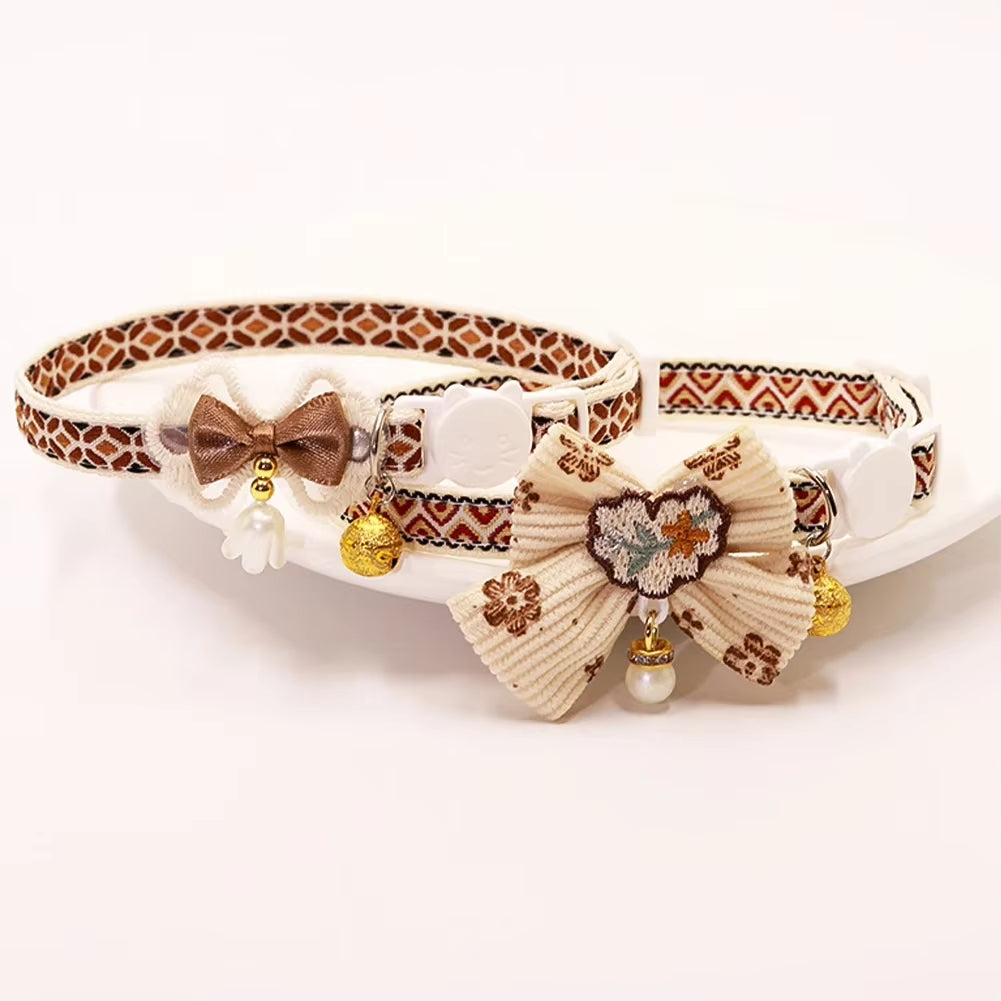 8 Colors Cute and Versatile Adjustable Durable with Bells Pet Collars Necklaces Positioning Pets Cats Dogs Party Photos Props
