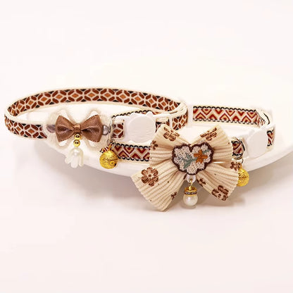 8 Colors Cute and Versatile Adjustable Durable with Bells Pet Collars Necklaces Positioning Pets Cats Dogs Party Photos Props