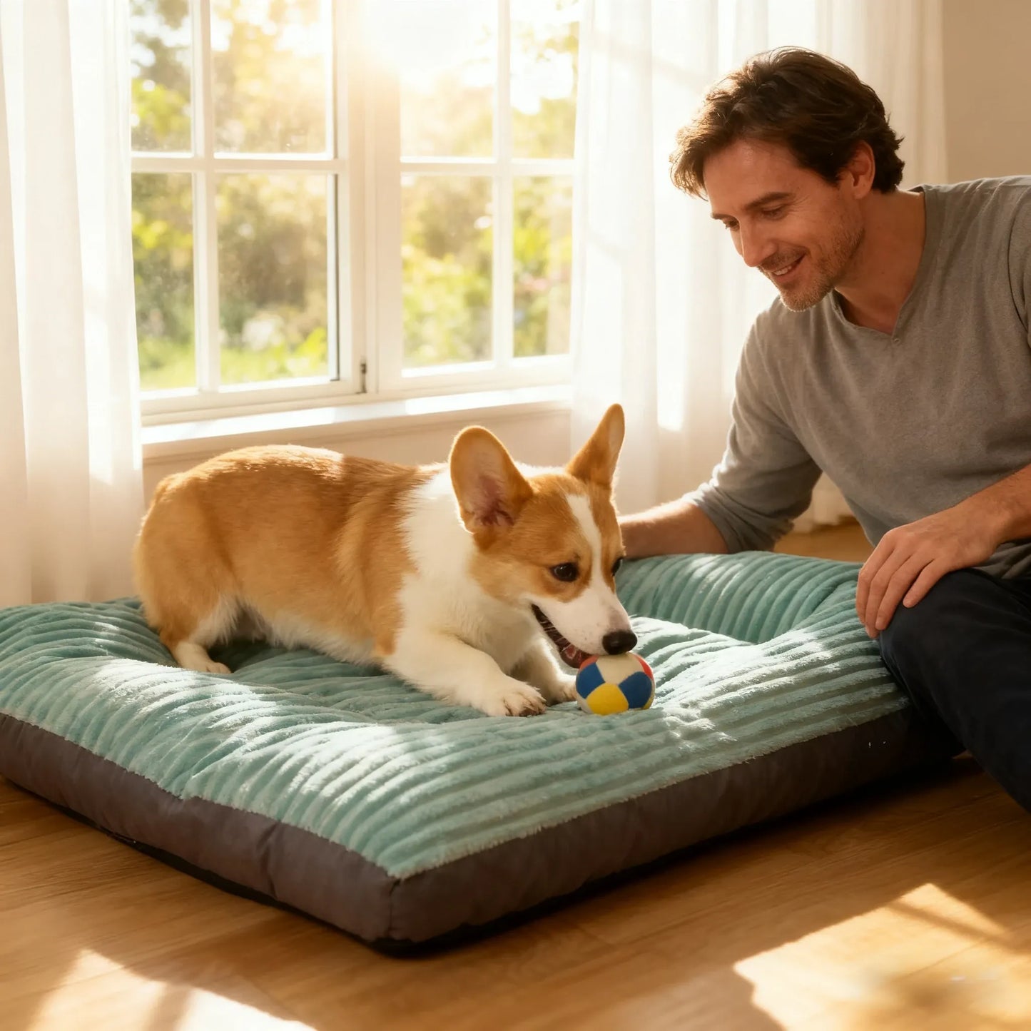 Hometravel , Washable Pet Mattress with Thick Cushion, Warm Cozy Sleeping Pad for Large Dogs, Comfortable Indoor Pet Bed