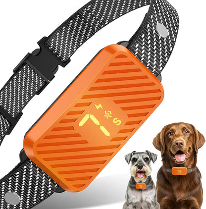 Dog Bark Collar for Large Medium Small Dogs, Effective No-Bark Collar, Smart Barking Collar, Rechargeable Bark Collar with 7-Level Sensitivity, 3 B & V Modes, Waterproof, Neon Orange