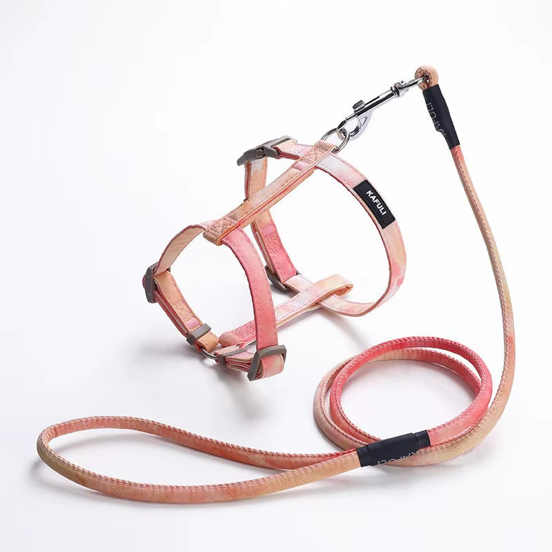 Cat Harness and Leash Set Adjustable Escape Proof Soft Vest Kitten Harness for Outdoor Walking Pet Supplies with Collar