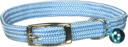 Kool Kat Elastic Cat Safety Collar with Bell, Green, 10"
