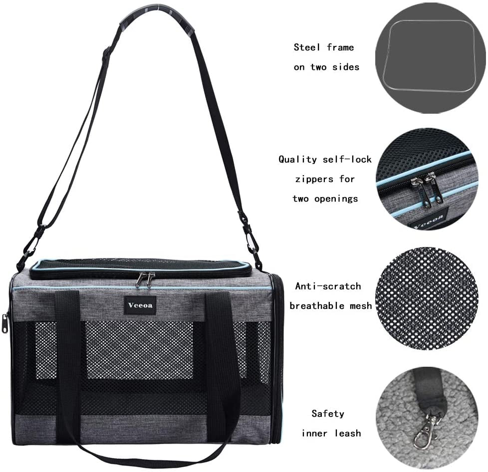 19X12X12 Inches Cat, Dog Carrier for Pets up to 22 Lbs, Soft-Sided Cat Bag Animal Carriers Travel Puppy Carry as a Toy of Fabric Pet Home