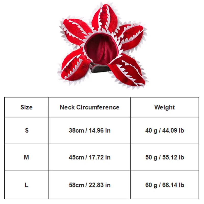 Winter Funny Cat Hat Demogorgon Scary Flower Costume Adjustable Pet Headwear Birthday Party Accessories for Dogs Cats Pet Items