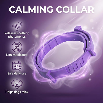 4 Pack Calming Collars for Dogs - Adjustable Silicone for 60 Days of Pheromone Anxiety Relief and Separation Support