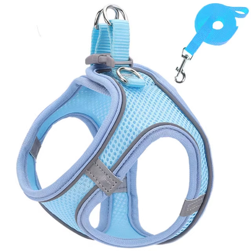 Cat Harness Reflective Pet Harnesses and Leashes Set Adjustable Pet Harness for Cats Small Dogs Pug Chihuahua Cat Accessories