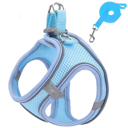 Cat Harness Reflective Pet Harnesses and Leashes Set Adjustable Pet Harness for Cats Small Dogs Pug Chihuahua Cat Accessories