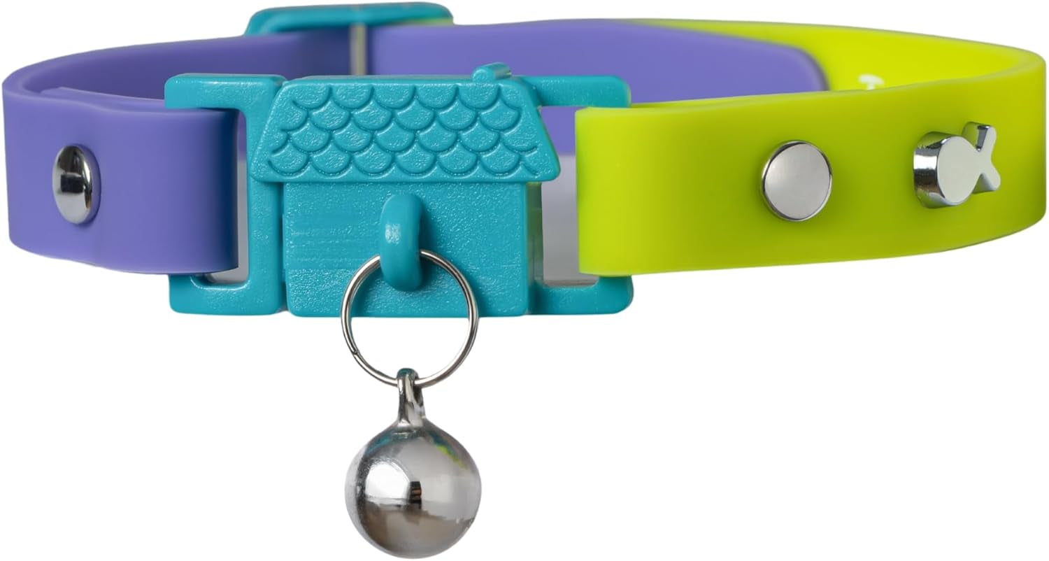 Tangerine Cat Collar with Bell. Breakaway Collar. Won'T Rub Fur. Lightweight, Soft & Comfy