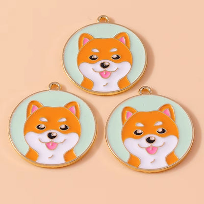10Pcs Cute Enamel Animal Charms Husky Corgi Bulldog Puppy Dog Pendant for Bracelet Necklace Handmade Jewelry Findings