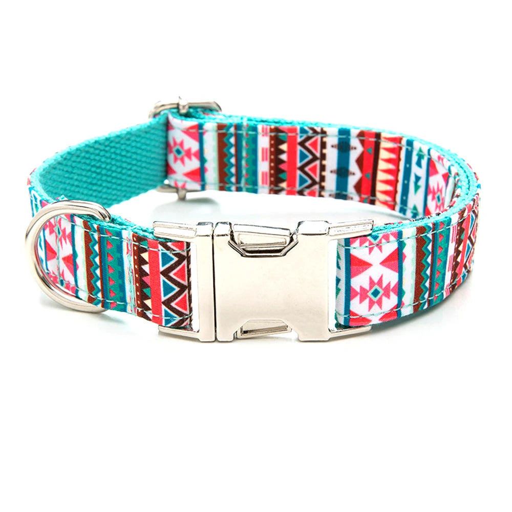 Trendy Products 2024 Spring and Summer Fashion Print Dog Cooling Collar Training Collar Adjustable Dog Polyester Dog Collar