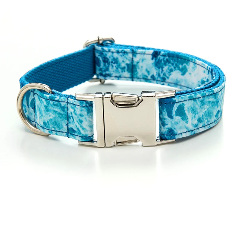 Trendy Products 2024 Spring and Summer Fashion Print Dog Cooling Collar Training Collar Adjustable Dog Polyester Dog Collar