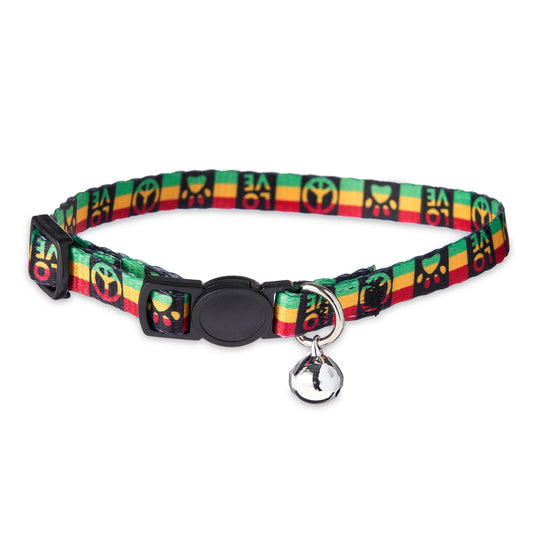 , Rasta Breakaway Fashion Cat Collar, Multicolored, One Size Fits Most