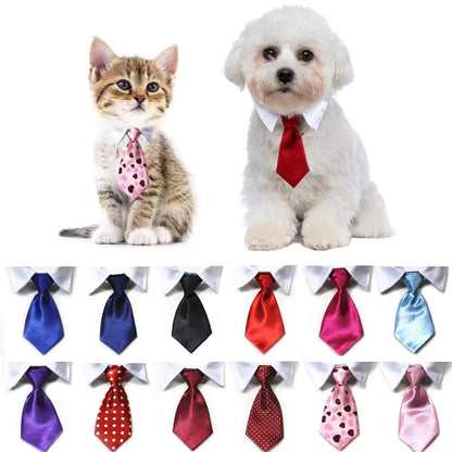 Pet Dog Cat Formal Necktie Tuxedo Bow Tie Black and Red Collar for Dog Cat Pet Accessories Suit for Small Medium Dogs and Cats