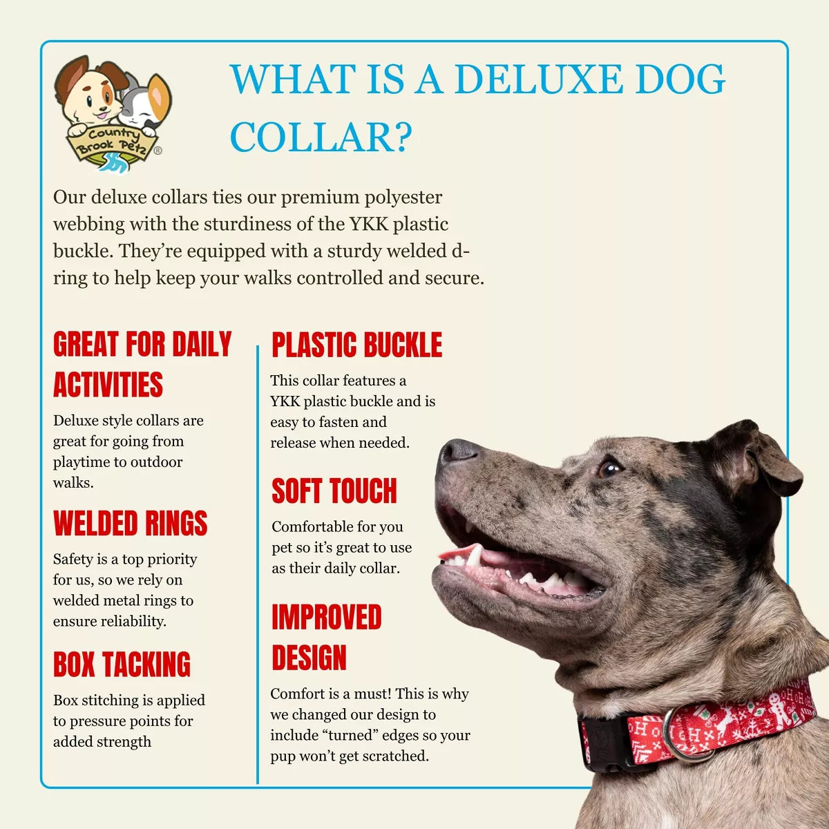 Country Brook Petz Deluxe Dog Collar - Christmas Collection - Made in the U.S.A.