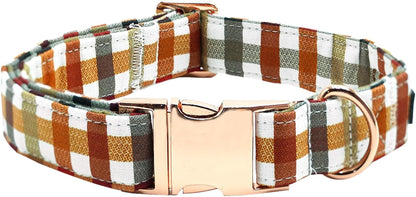 Dog Collars, Plaid Print Pet Collar Durable Metal Collar Soft Girl Boy Dog Collars Adjustable Dog Collar for Large Dogs