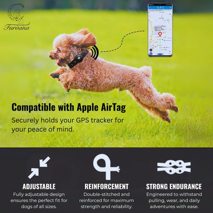 Genuine Leather Dog Collar with Smart Tag Holder Compatible with Airtag, Scratch-Resistant Finish, Microfiber Lining, Adjustable Design for All Breeds (Brown, Small: Width = 1.2"; Neck = 8" - 11")