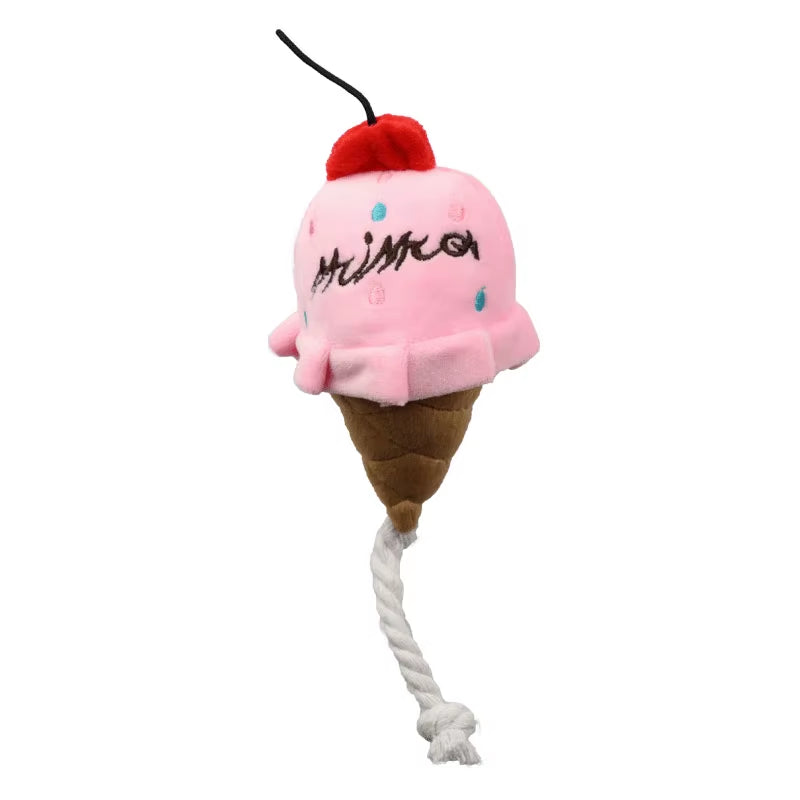 1PC Dog Chew Toy Separate Combination Food Toy with Sound Hamburger Chicken Leg French Fries Pet Toy