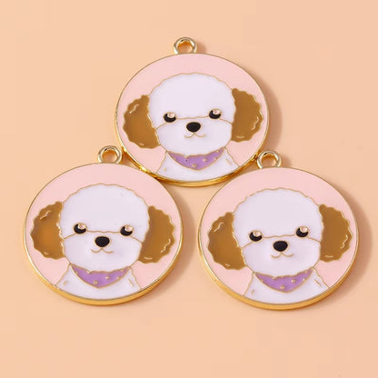 10Pcs Cute Enamel Animal Charms Husky Corgi Bulldog Puppy Dog Pendant for Bracelet Necklace Handmade Jewelry Findings