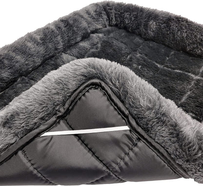 Cozy Gray Faux Fur Bolster Dog Bed - Ultra-Soft, Machine Washable, Perfect for XXS Dogs and Cats in 18-Inch Crates and Carriers