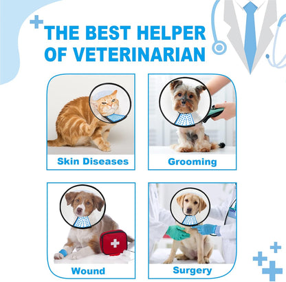 Dog Cone Collar Adjustable after Surgery, Comfortable Pet Recovery Collar & Cone for Large Medium Small Dogs, Elizabethan Dog Neck Collar Plastic Practical （L）