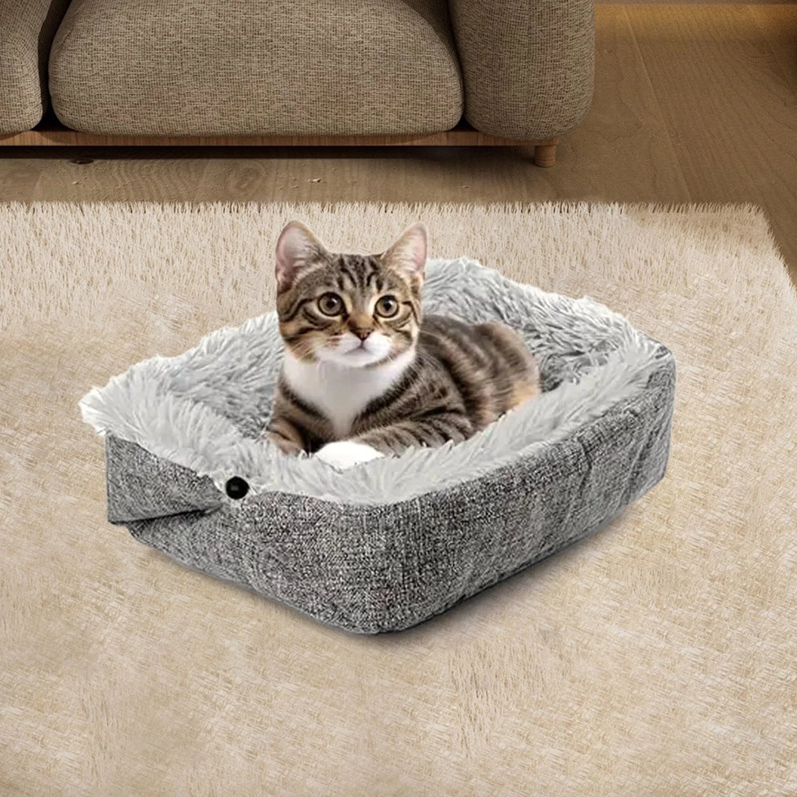 Orthopedic Pet Bed Supportive Comfort Sleeper Cushion Mat for Cats and Dogs with Removable Washable Cover