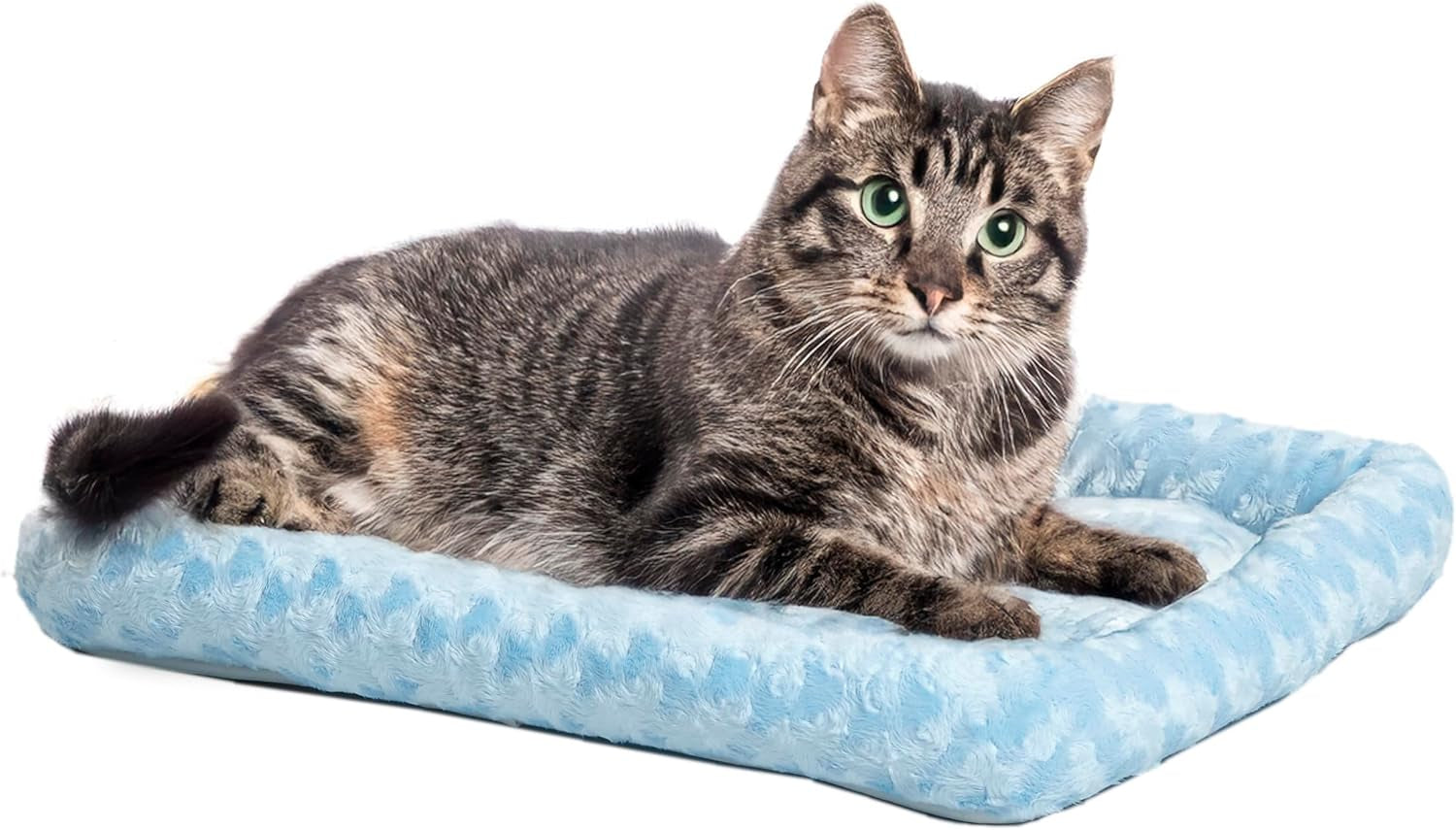 Cozy Gray Faux Fur Bolster Dog Bed - Ultra-Soft, Machine Washable, Perfect for XXS Dogs and Cats in 18-Inch Crates and Carriers