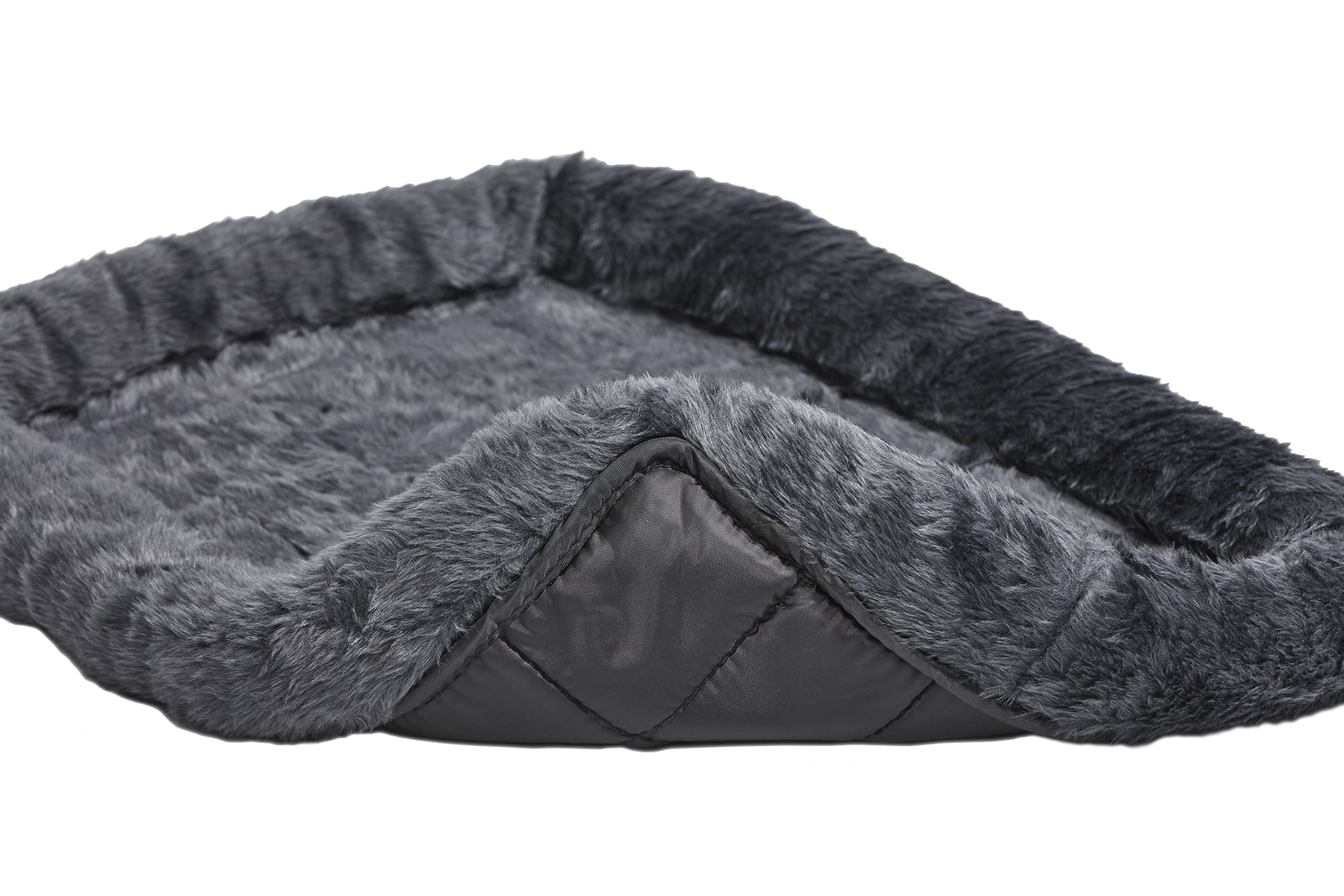 / Quiettime Fleece, Plush Bolstered Bed/ Fits 18-Inch Crate/ Model-40218-Gy