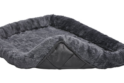 / Quiettime Fleece, Plush Bolstered Bed/ Fits 18-Inch Crate/ Model-40218-Gy