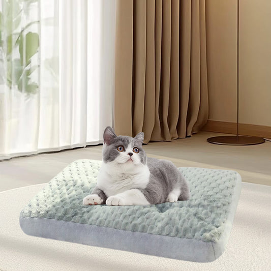 Orthopedic Pet Bed for Dogs and Cats with Thick Padding and Removable Cover,All-Season Comfort Sleeping Mat for Small Medium Pets,Non-Slip Bottom and Breathable Fabric for Home Use