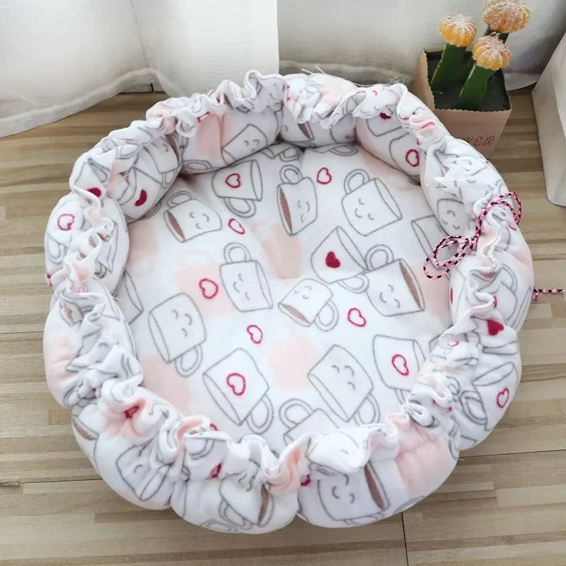 Drawstring Creative Soft Warm Nest Dual-Use Adjustable Pet Bed Nest Bed Pet Cushion for Cats Puppies Pet Supplies