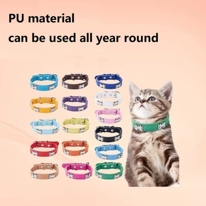 New Bone Leather Durable Pet Dog Collars Puppy Pug Collars for Small Large Dog Puppy Neck Collar GXQ13