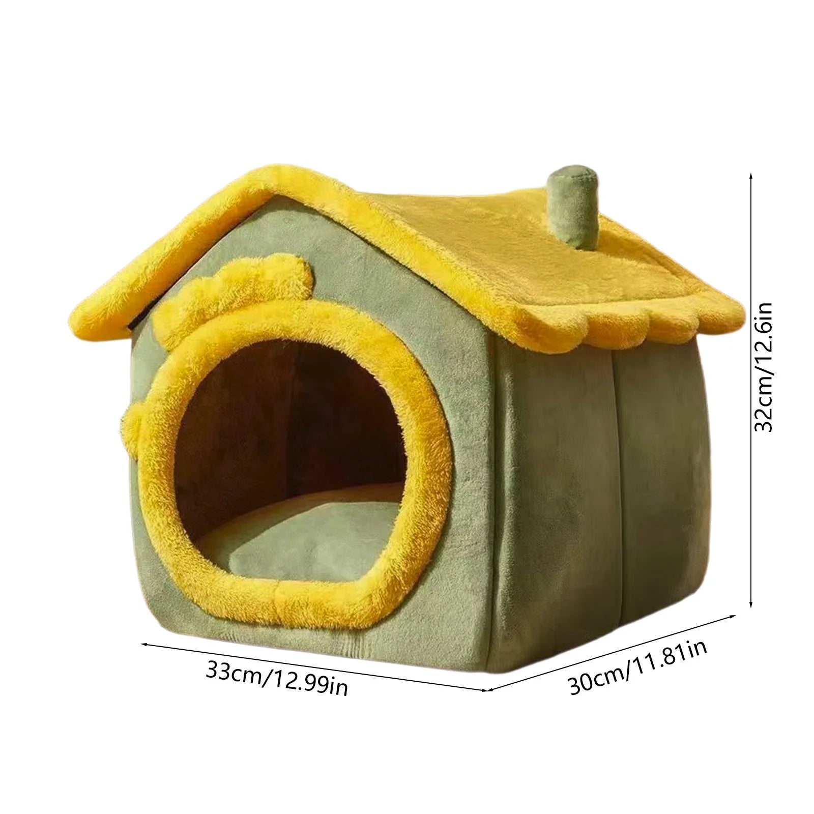 Cat House, Foldable Pet Cats Dog House Cats Beds Cats Tent Prevents Slip Bottom Removable Roof Soft Comfortable Pet Products