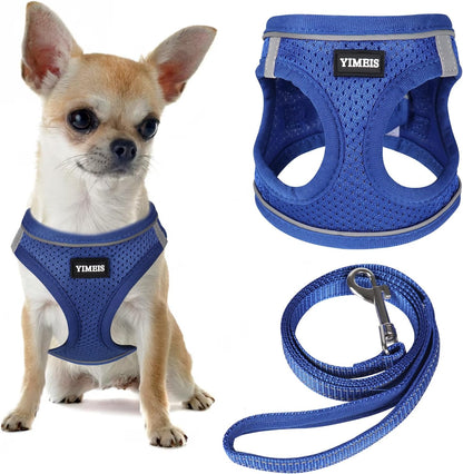 Dog Harness and Leash Set, No Pull Soft Mesh Pet Harness, Reflective Adjustable Puppy Vest for Small Medium Large Dogs, Cats (Pink, X-Small (Pack of 1)