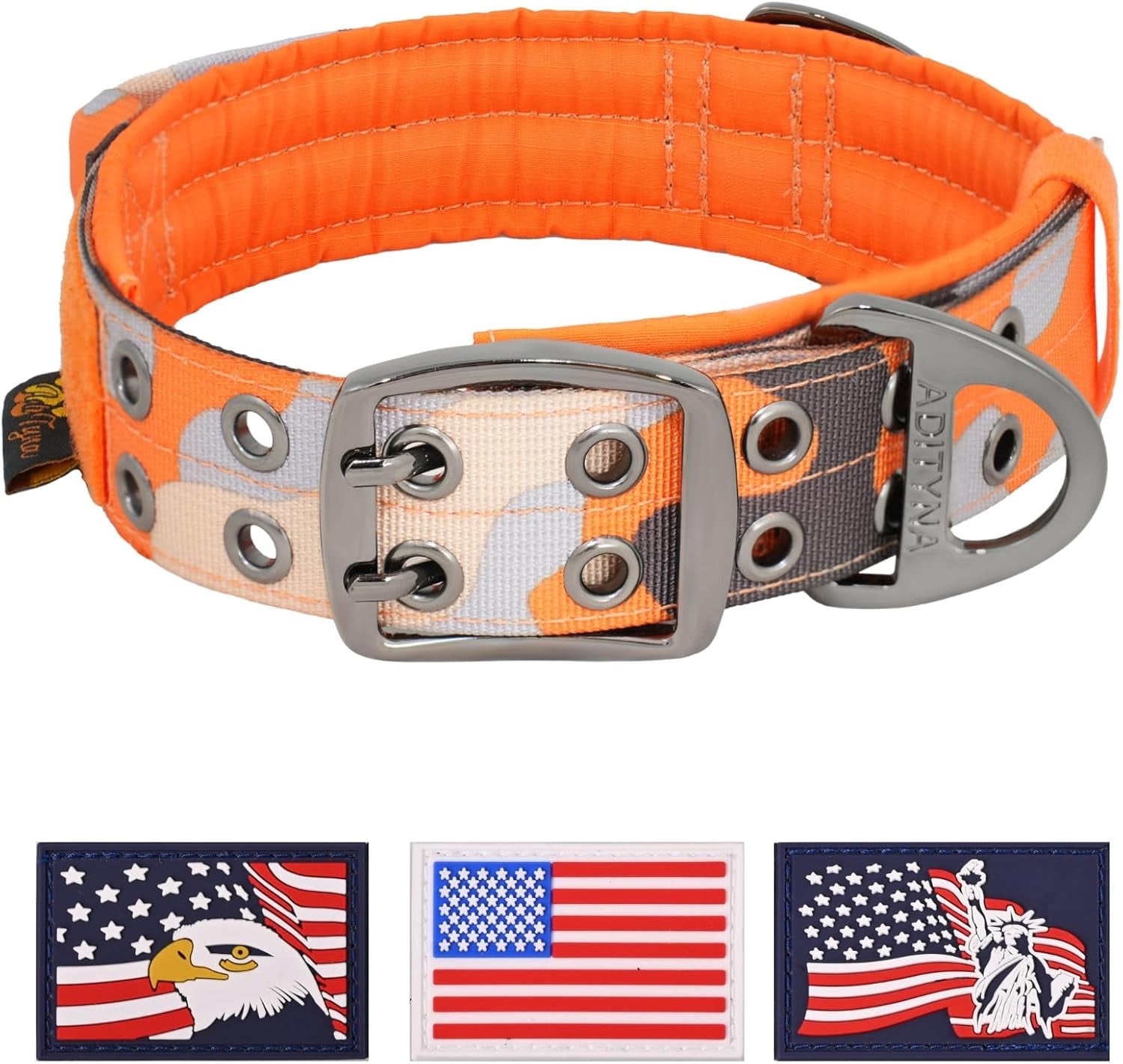 Heavy Duty Dog Collar for Large Dogs - Reflective Collar with Handle for Training, and Walking - Wide, Thick, Tactical, Soft Neoprene Padded