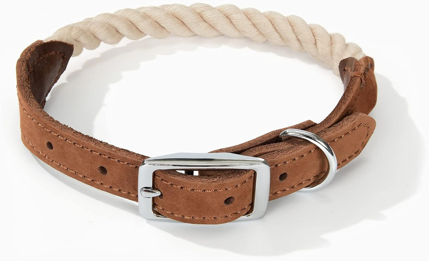 | Genuine Leather Dog Collar | Heavy Duty Canvas Dog Collars with Adjustable Rust-Proof Metal Pin Buckle | Boy Dog Collars for Medium Dogs(Pin Buckle-Turquoise Green)