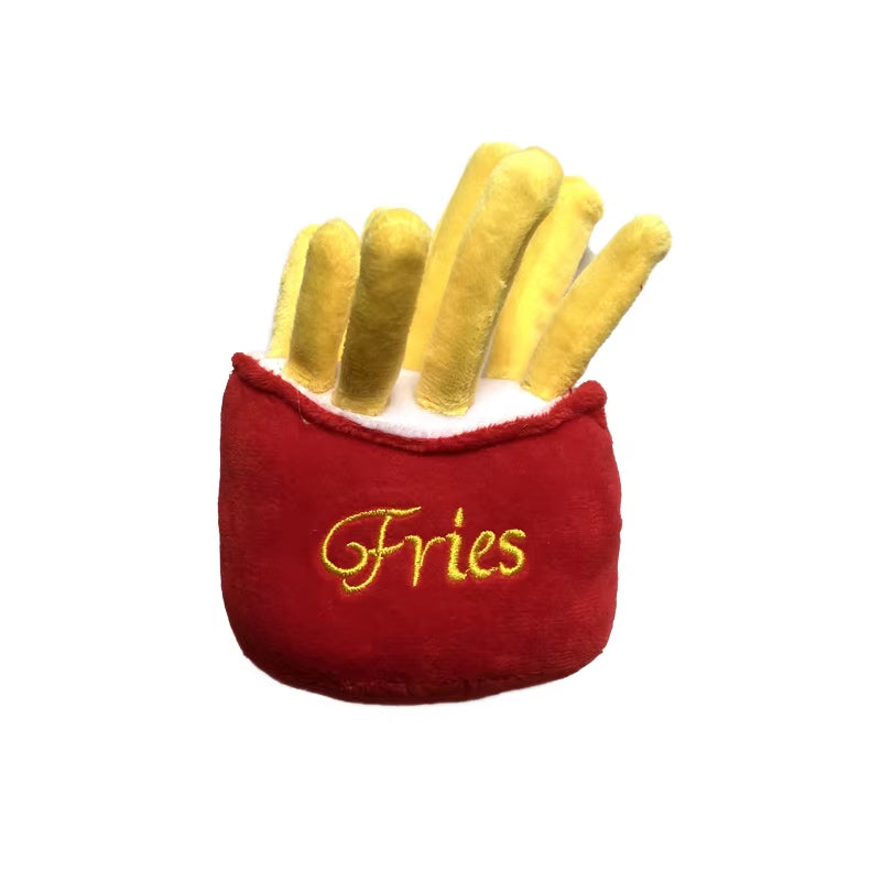1PC Dog Chew Toy Separate Combination Food Toy with Sound Hamburger Chicken Leg French Fries Pet Toy