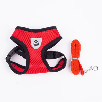 Adjustable Mesh Cute Small Cat Leash Breathable Summer Vest Cat Harness Leash Set Reflective for Small Dog Harness Leash