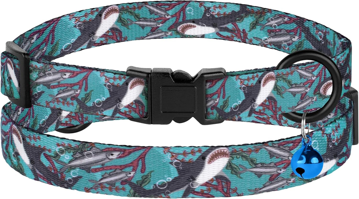 4PCS Breakaway Cat Collars with Bell - Cute Soft Adjustable Safety Kitten Collars 4-Pack - Nylon Pet Collars Nature Tribal Striped Floral Space Aztec Flowers Print (Nature)