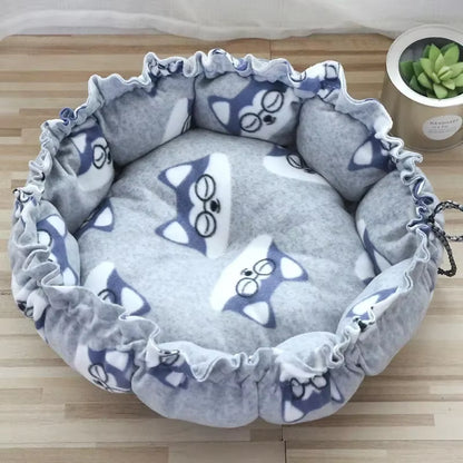 Drawstring Creative Soft Warm Nest Dual-Use Adjustable Pet Bed Nest Bed Pet Cushion for Cats Puppies Pet Supplies