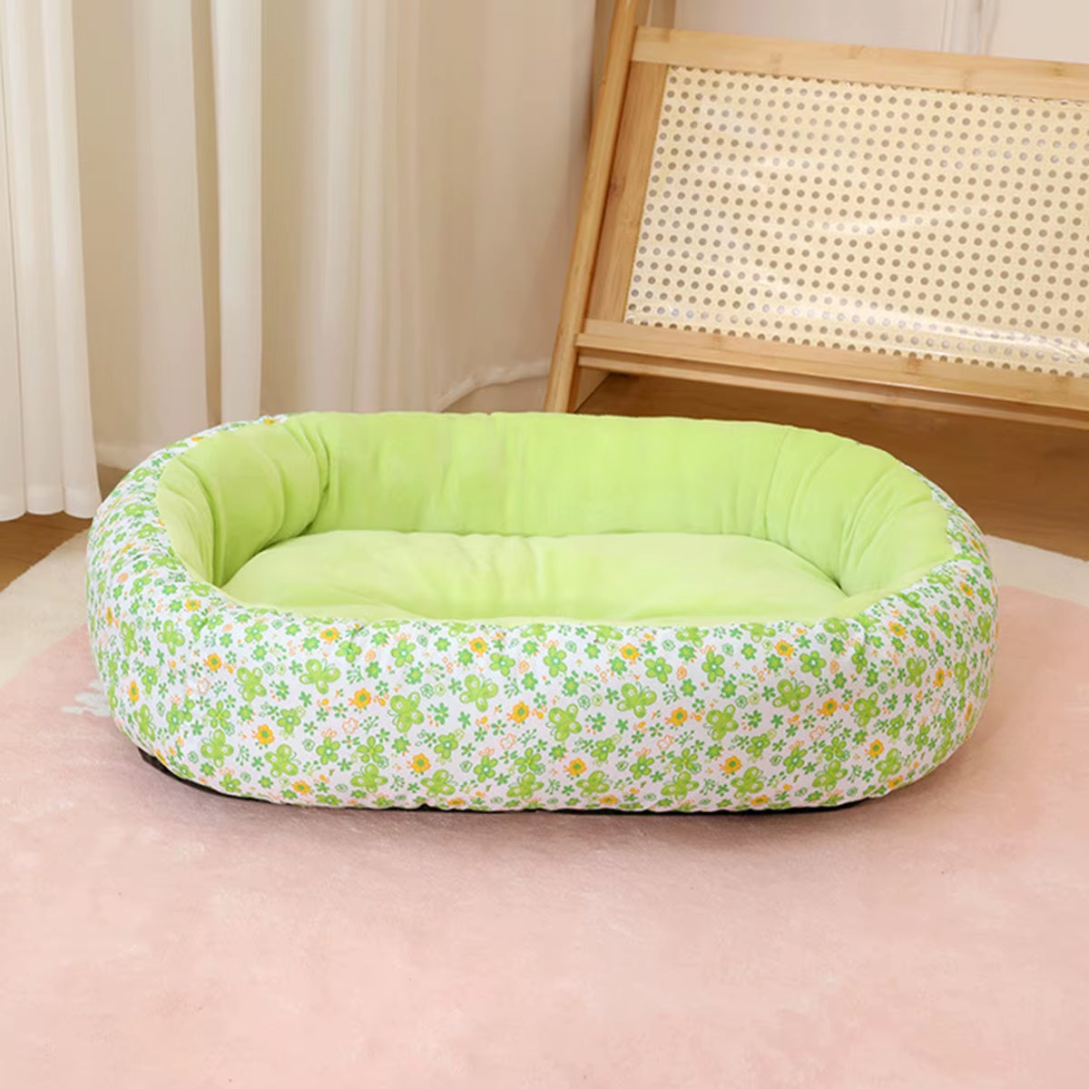 Floral All Season Dog Bed for French Bulldog Chihuahua Soft Cat Bed for Dogs Sleeping Puppy Pad Sofa Dog Bed Four Color Pet Pad