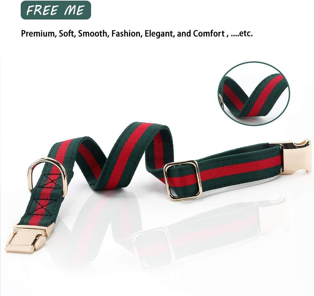 Premium Dog Collar, Cute Dog Collars Luxury Style, Durable Pet Collars and Dog Leash with Metal Buckle Safety for Puppy Small Dogs