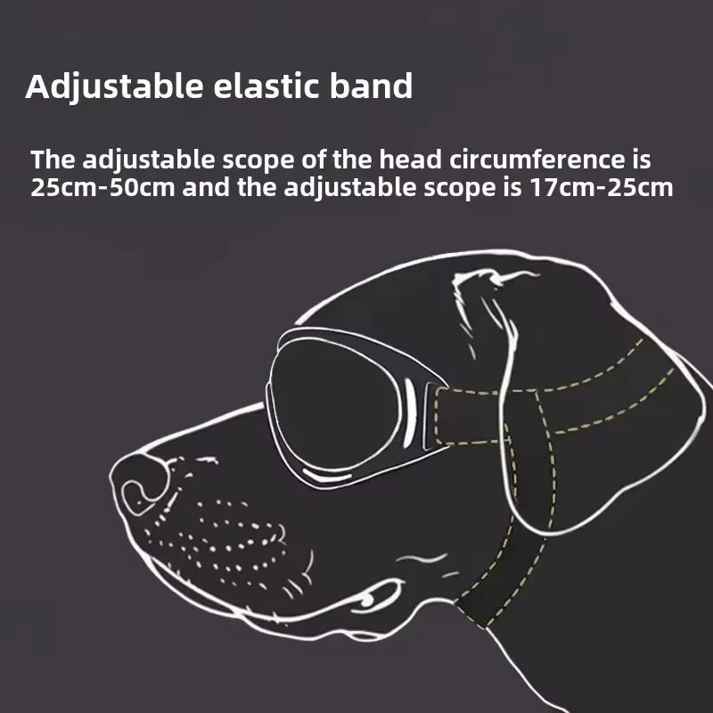 Pet Goggles Adjustable anti UV Glare Windproof Sunglasses for Dogs Outdoor Hiking Running Beach All Breeds Eye Protection Black