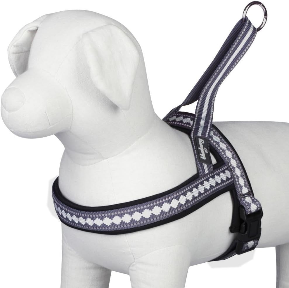 Reflective Jacquard Dog Collar with Neoprene Padding & Metal Buckle | Soft & Adjustable Safety Collar - Olive, Neck 13-16.5", for Medium Breed