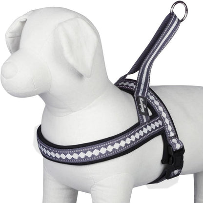 Reflective Jacquard Dog Collar with Neoprene Padding & Metal Buckle | Soft & Adjustable Safety Collar - Olive, Neck 13-16.5", for Medium Breed