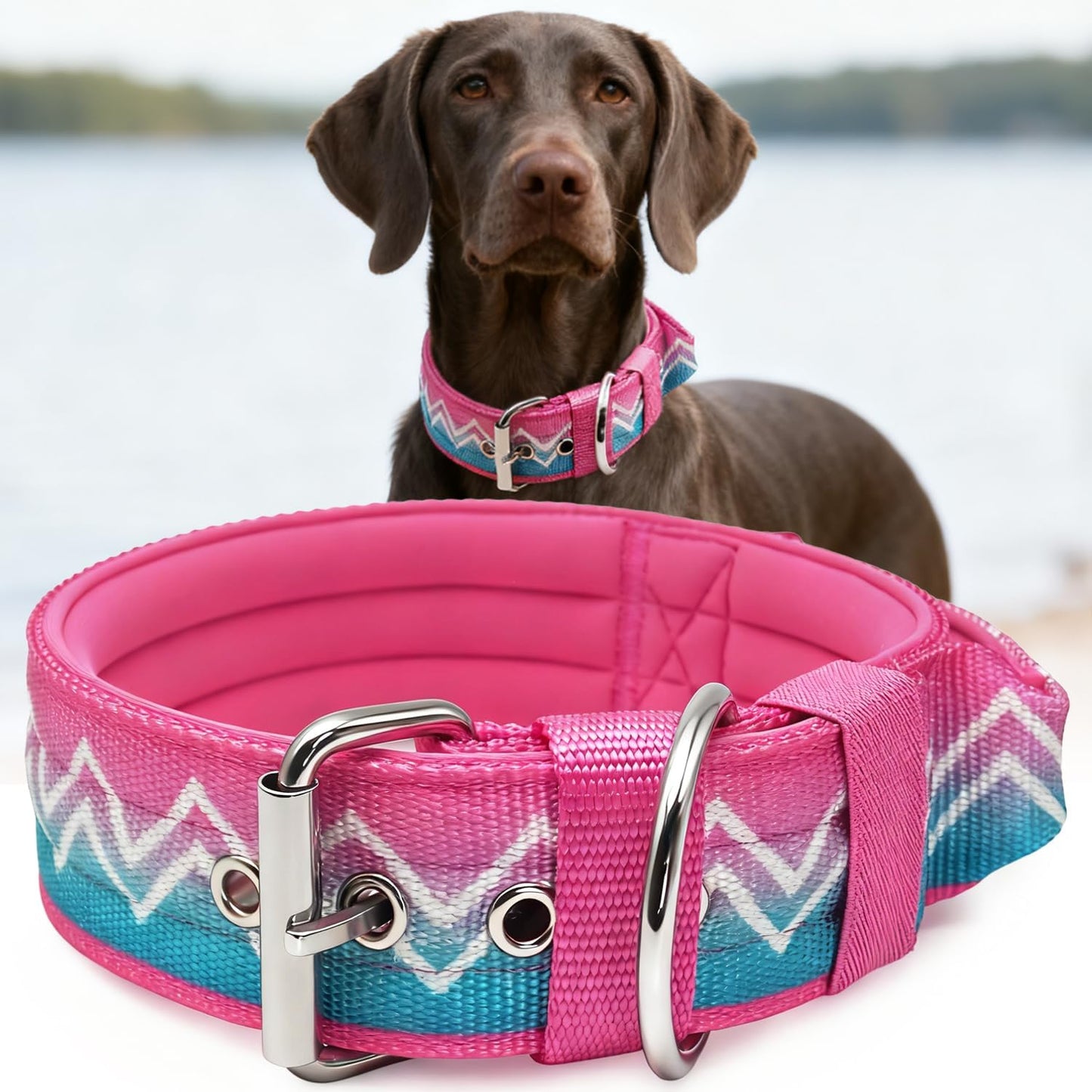Neckshield Control Dog Collar for Large Dogs-2 Inches Wide with Pressure-Relief Padding, Professional Protection for Large & Giant Breeds, Jungle Night L