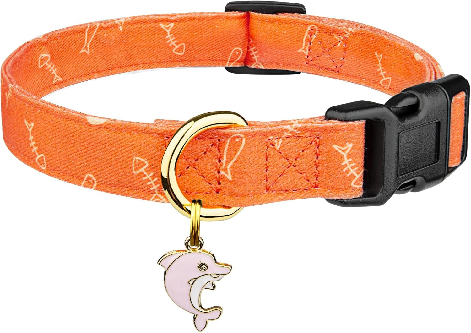 Cotton Handmade Dog Collar Cute and Distinctive Patterns White and Pink Love Heart with Pendant for Girl Boy Dogs Collars S