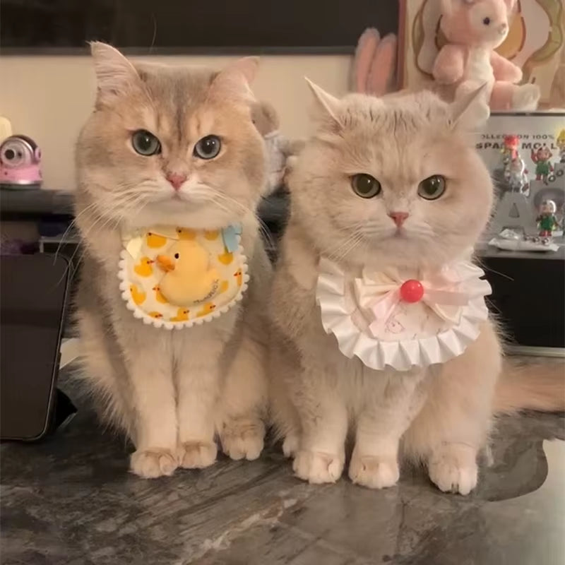 1Pc Pet Cat Bib Little Yellow Duck Pet Scarf Suitable for Small and Medium Dogs and Cats