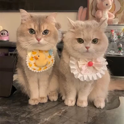 1Pc Pet Cat Bib Little Yellow Duck Pet Scarf Suitable for Small and Medium Dogs and Cats