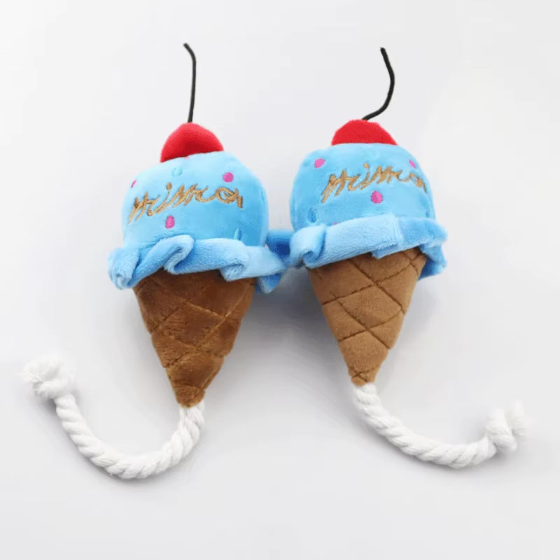 1PC Dog Chew Toy Separate Combination Food Toy with Sound Hamburger Chicken Leg French Fries Pet Toy